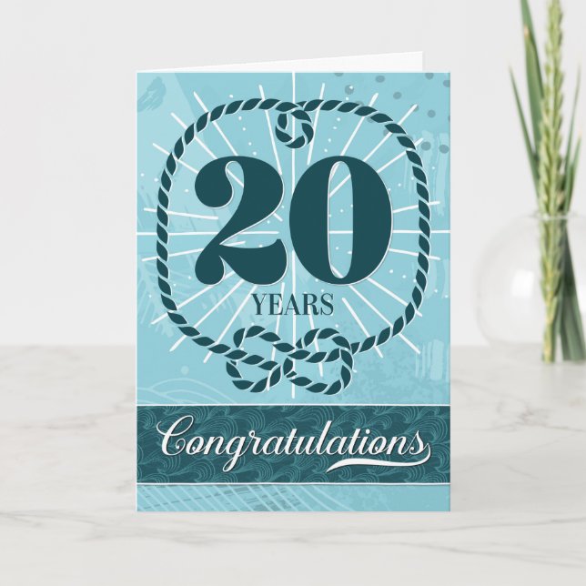Employee Anniversary 20 Years - Nautical Theme Card (Front)