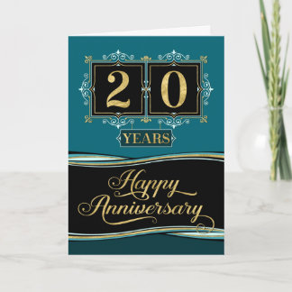 Employee Anniversary 20 Yrs Decorative Formal Jade Card