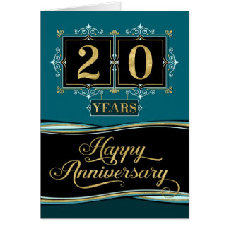 Employee Anniversary 20 Yrs Decorative Formal Jade Card