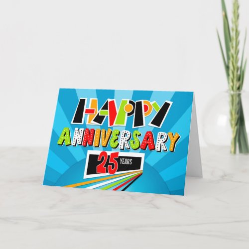 Employee Anniversary 25 Years Bright Bold Fun Card
