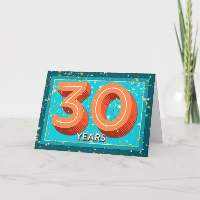 Employee Anniversary 30 Years - Bold Numbers Card (Front)
