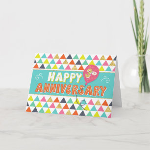 Employee Anniversary 3 Years - Colorful Pattern Card