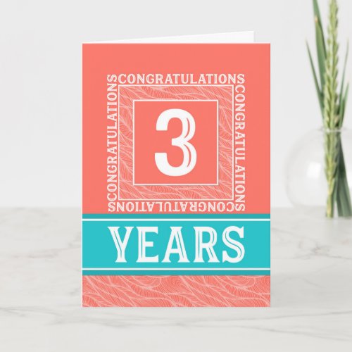 Employee Anniversary 3 Years _ Decorative Card