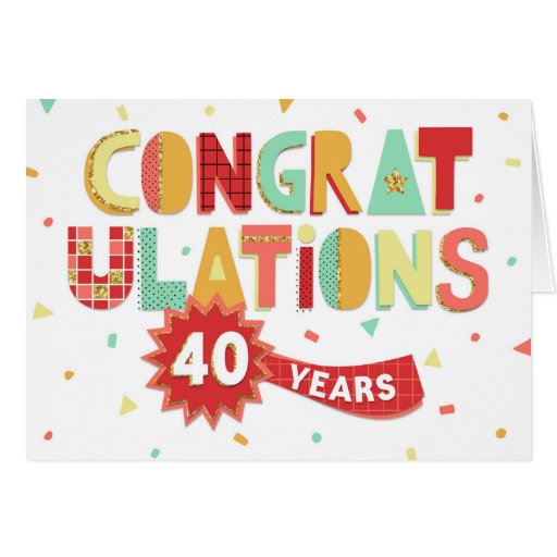 Employee Anniversary 40 Years Fun Congratulations Card | Zazzle