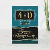 Employee Anniversary 40 Yrs Decorative Formal Jade Card