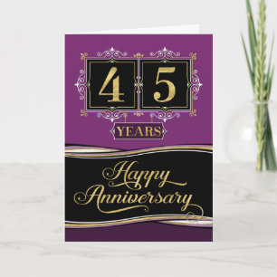 Employee Anniversary 45 Yrs Decorative Formal plum Card