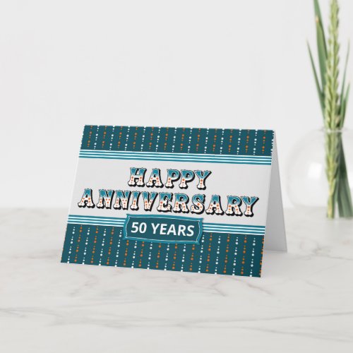 Employee Anniversary 50 Years Decorative Text Card