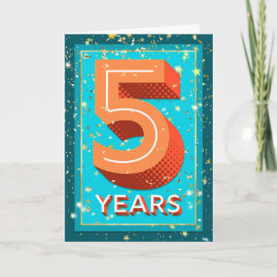 Employee Anniversary 5 Years - Bold Numbers Card