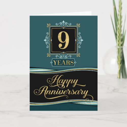 Employee Anniversary 9 Year Decorative Formal Jade Card