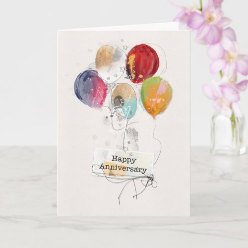 Employee Anniversary Balloons Card