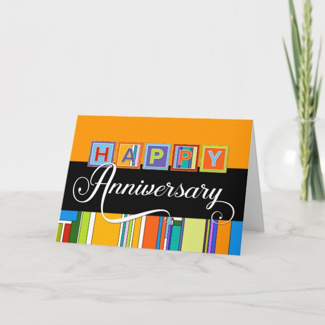Employee Anniversary - Bold Colors Card (Front)