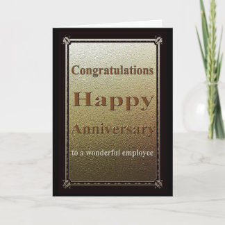 Employee Anniversary Card Elegant Black
