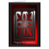 Employee Anniversary Cards 15 Years Red and Black (Front)