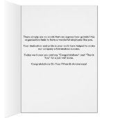 Employee Anniversary Cards 15 Years Red and Black (Inside (Right))