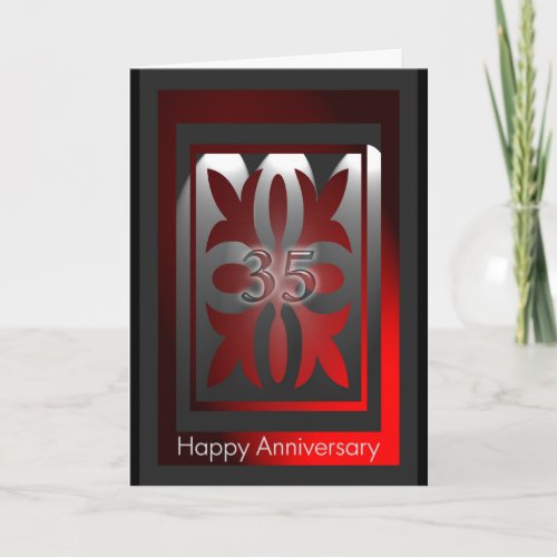 Employee Anniversary Cards 35 Years Red and Black