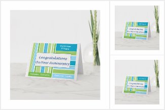Employee Anniversary Cards Blue Stripes