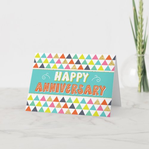 Employee Anniversary _ Colorful Pattern Card