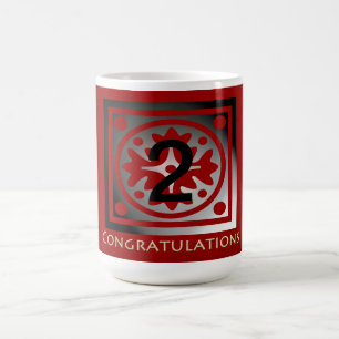 Employee Anniversary CustomizablElegant Golden Red Coffee Mug