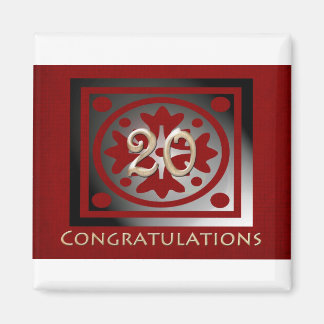 Employee Anniversary Gifts Customizable Red Magnet