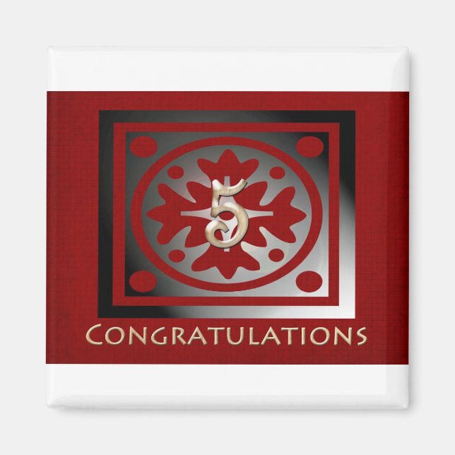 Employee Anniversary Gifts Customizable Red Magnet (Front)