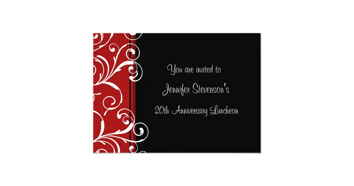 Employee Anniversary Lunch Invitations Red Black | Zazzle.com