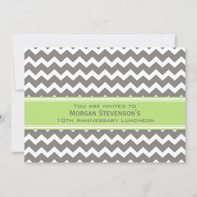 Employee Anniversary Luncheon Invitation Grey (Front)