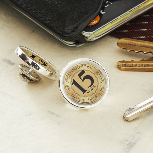 Employee anniversary milestone year lapel pin (In Situ)