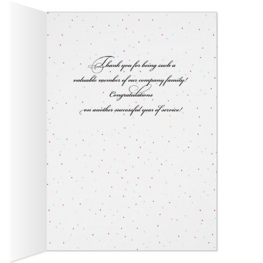 Employee Anniversary Sky, Customizable Black Congr (Inside (Right))