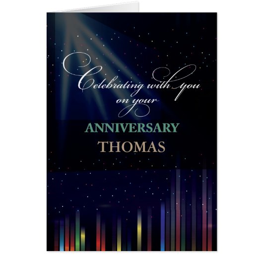 Employee Anniversary Sky, Customizable Black Congr Cards (Front)