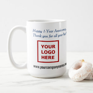 Employee Anniversary Thank You Business Logo Coffee Mug