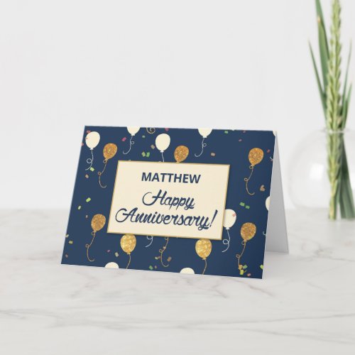 Employee Anniversary with Gold Look Balloons 