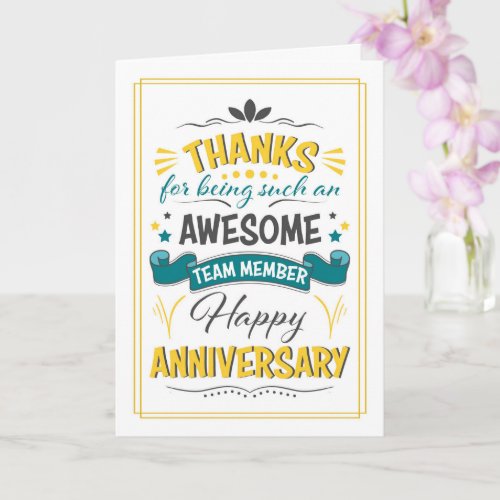 Employee Anniversary Word Art Card