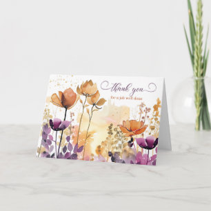 Employee Appreciate Business Watercolor Wildflower Card
