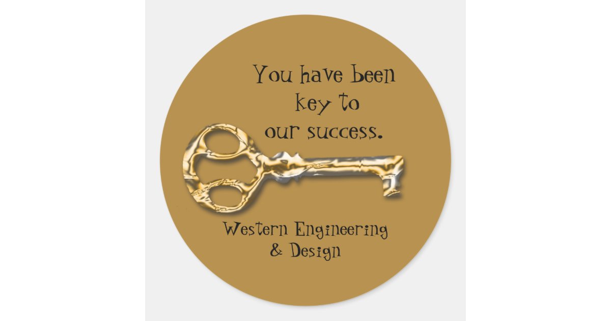 Employee Appreciation Antique Key Business Classic Round Sticker | Zazzle