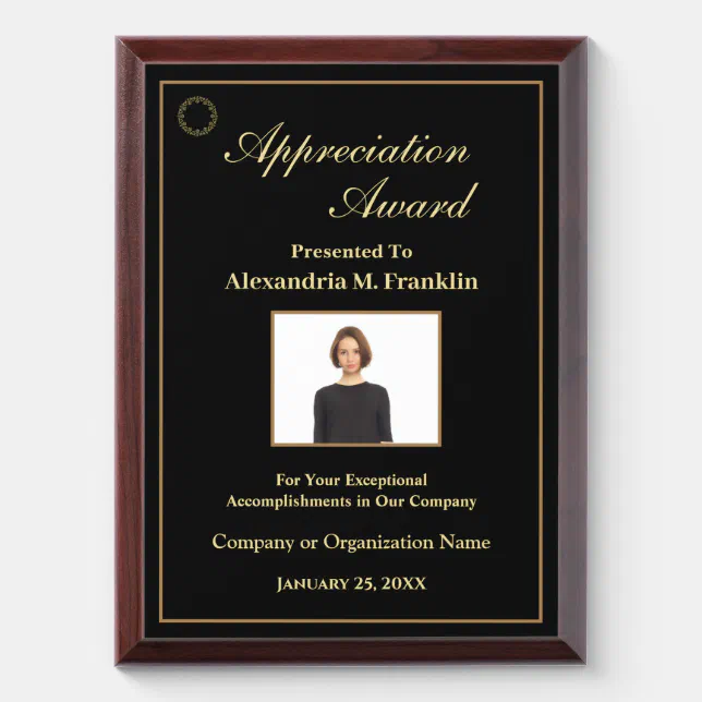 Employee Appreciation Award Photo Business | Zazzle