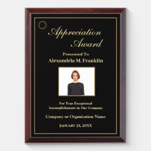 Employee Appreciation Award Photo Business Plaque