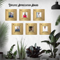 Employee Appreciation Award Recognition Gold  Foam Core Photo Tile