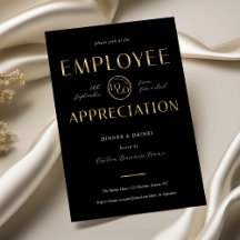 Employee Appreciation Black & Gold Logo Business