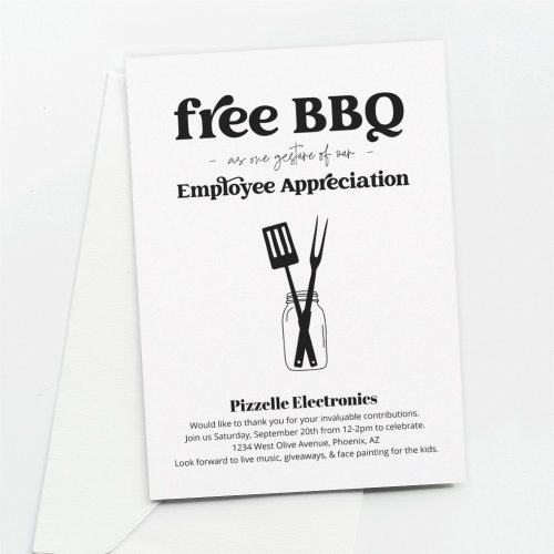 Employee Appreciation Business BBQ Party Invitation