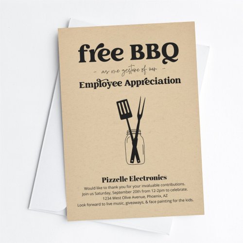 Employee Appreciation Business BBQ Party Invitation