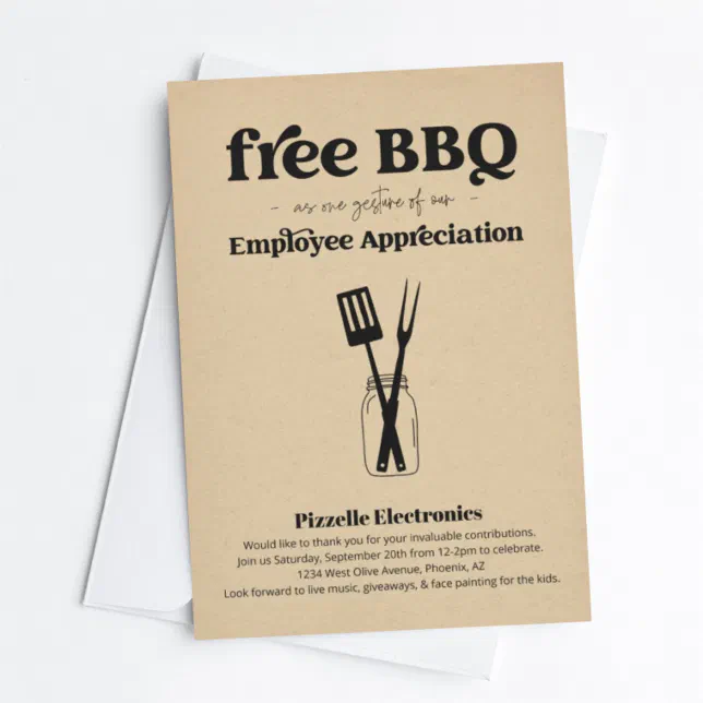 Employee Appreciation Business BBQ Party Invitation | Zazzle