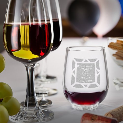 Employee Appreciation Business Company Awards Stemless Wine Glass