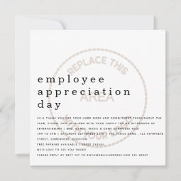 Employee Appreciation Day Business Logo Invitation | Zazzle