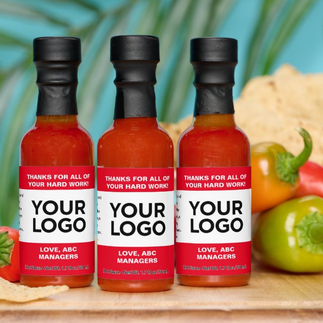 Employee Appreciation Gift  Business Logo and Text Hot Sauces (Multi)