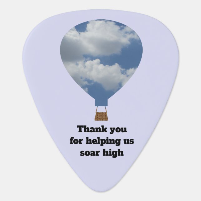 Employee Appreciation Hot Air Balloon Thank You Guitar Pick (Front)