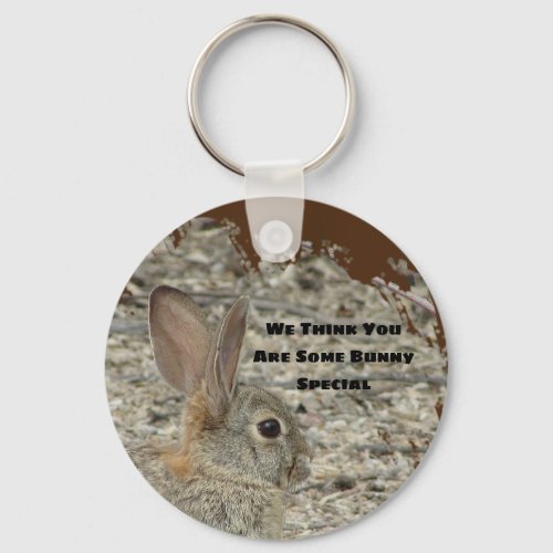 Employee Appreciation Humorous Bunny Pun Business Keychain