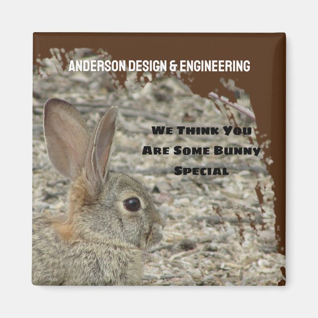 Employee Appreciation Humorous Bunny Pun Business Magnet (Front)