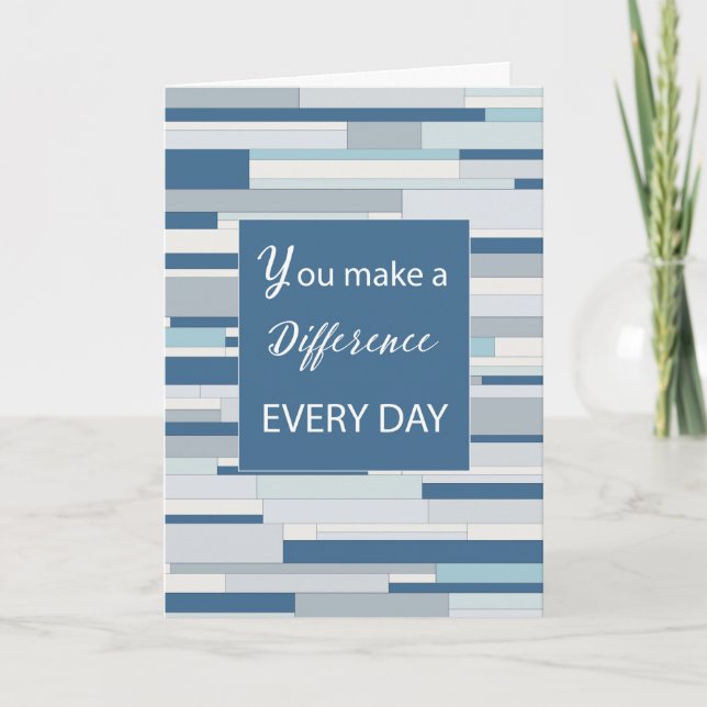 Employee Appreciation Make a Difference Abstract  Card (Front)