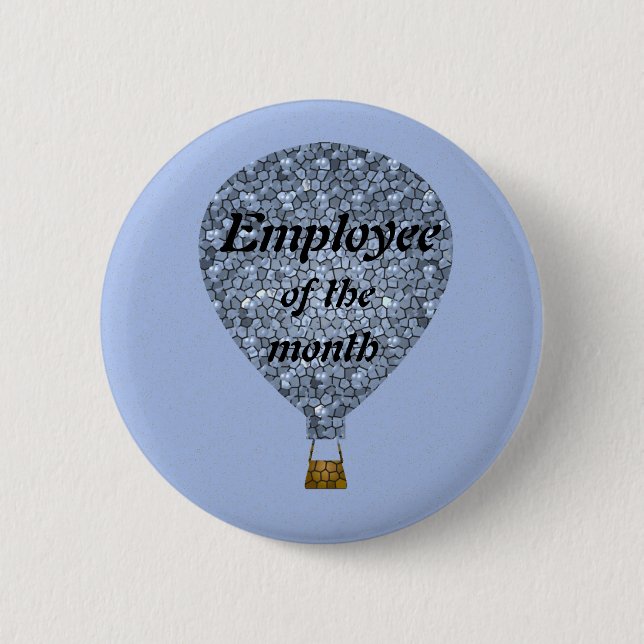 Employee Appreciation Mosaic Hot Air Balloon Pinback Button (Front)