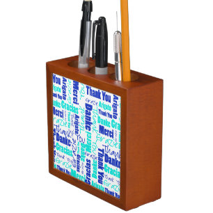 Employee Appreciation Multilingual Thank You Desk Organizer